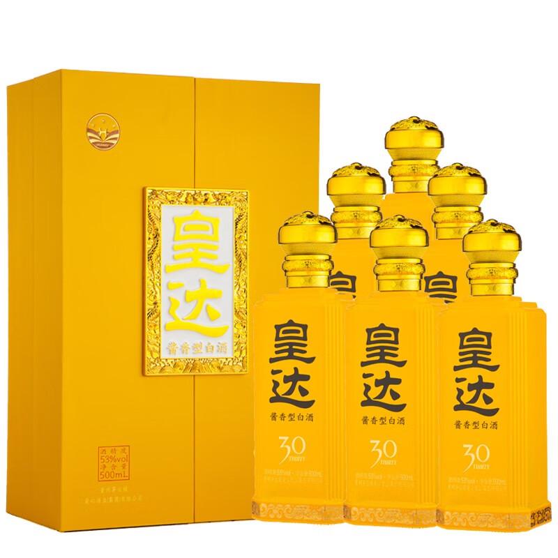 皇达贵州茅台镇皇达酱香型白酒53度纯粮食坤沙白酱酒500ml 1瓶装